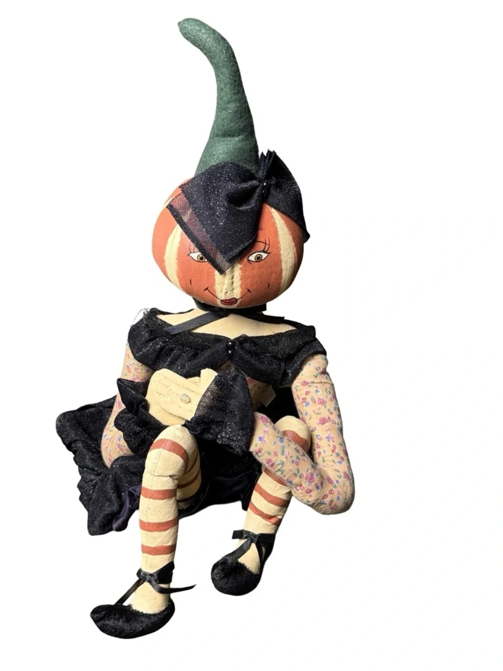 Halloween Lady Joe Spencer Colette Pumpkin Head Gathered Traditions Girl Doll